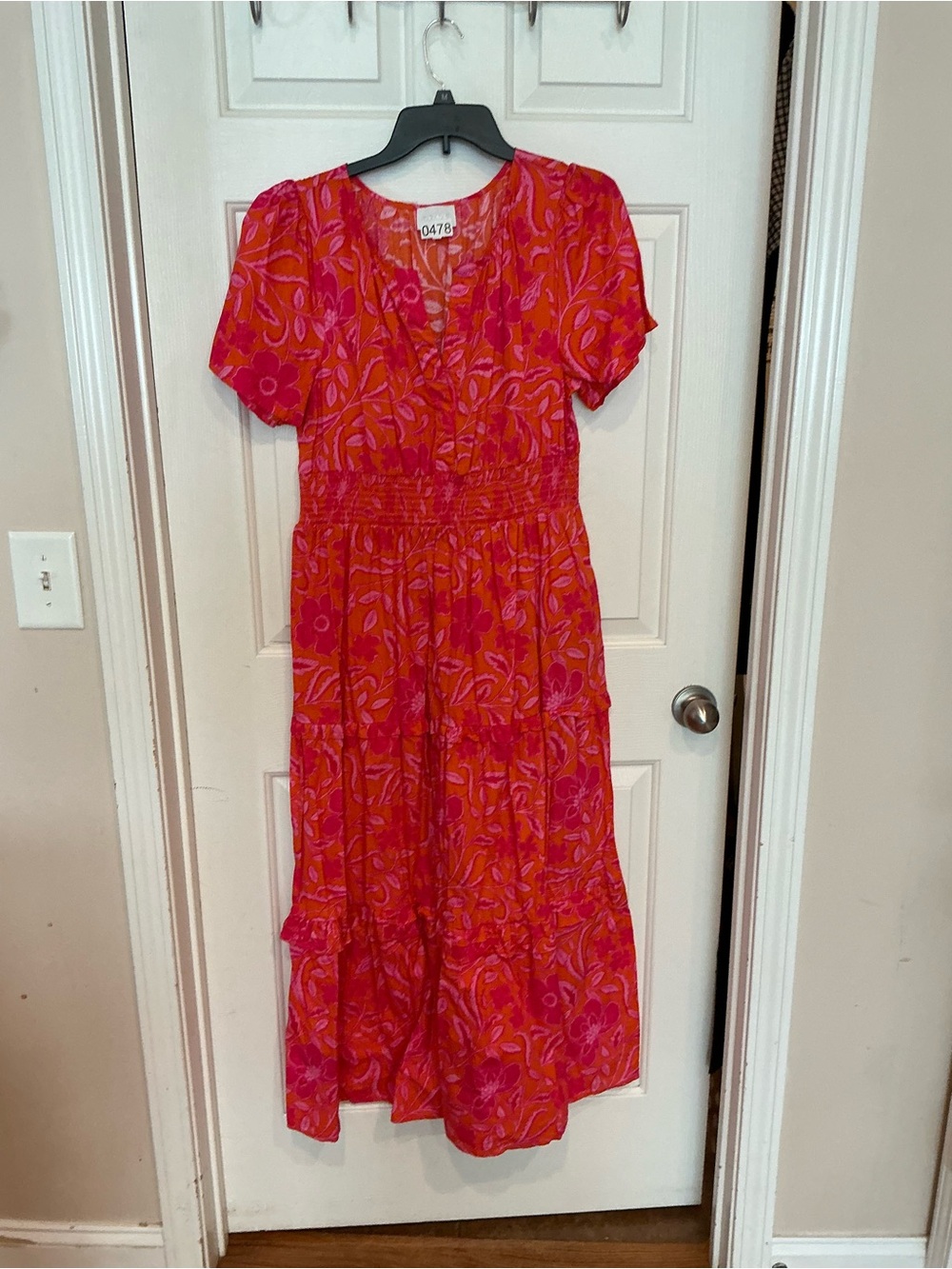 Sugarlips Bright Pink Floral Midi Dress